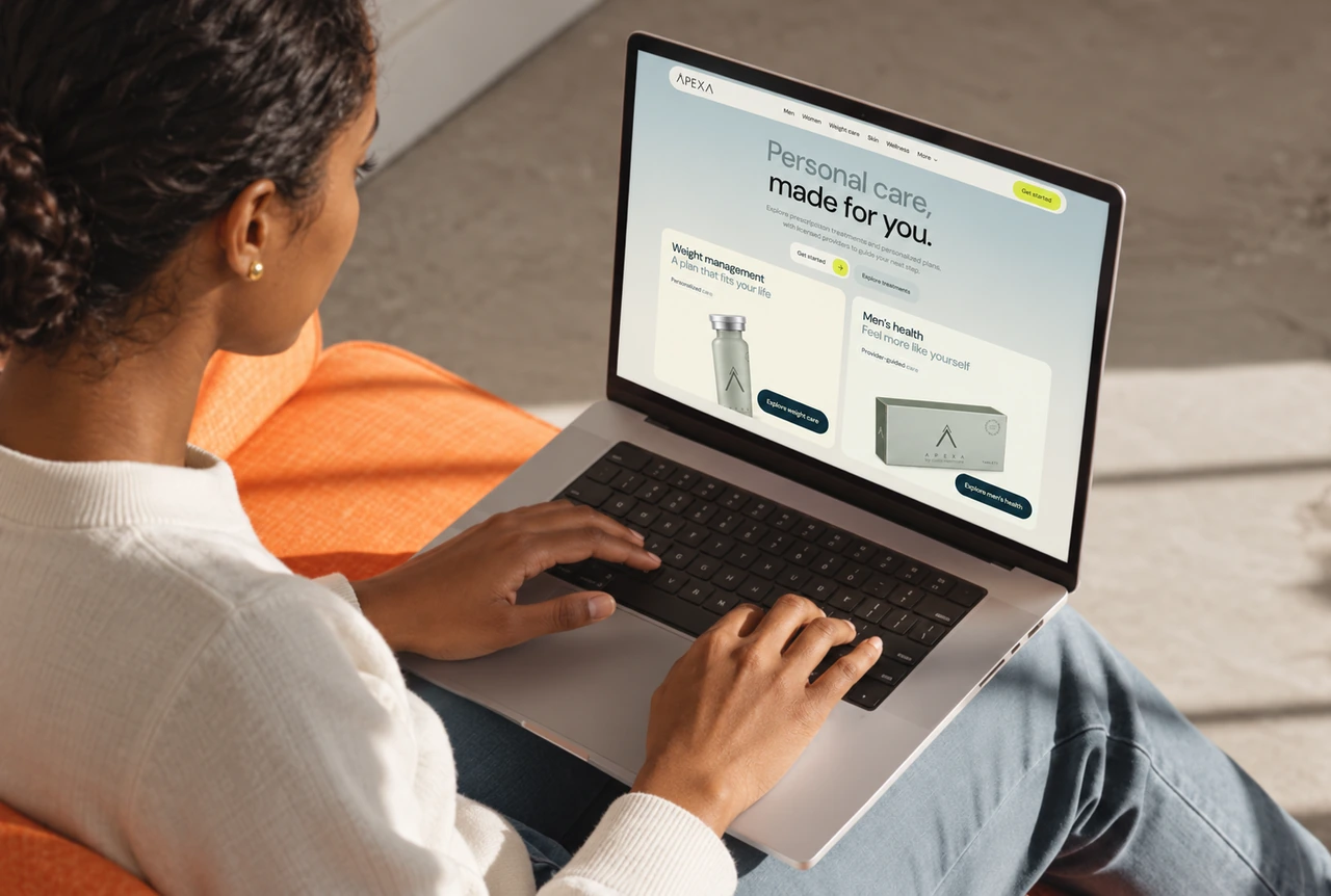 Exploring Apexa treatment options on a laptop at home